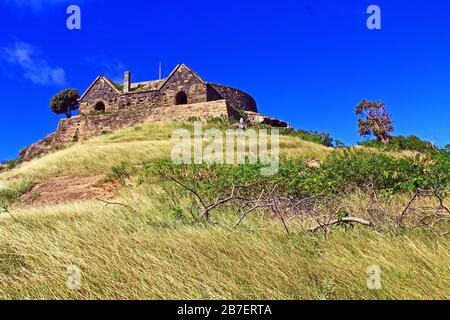 Old Fort Barrington in St. John’s Harbor Antigua Stock Photo