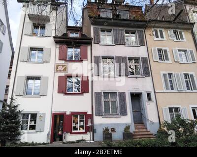 Basel, Switzerland - 2017, December 17: Historic homes in the city center Stock Photo