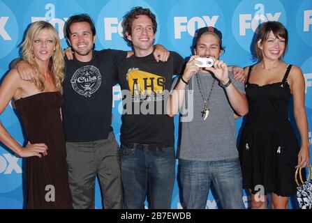 'It's Always Sunny In Philadelphia' Cast - Kaitlin Olson, Rob McElhenney, Glenn Howerton, Charlie Day and Mary Elizabeth at the FOX 2006 Summer TCA All Star Party held at the Ritz Carlton Huntington Hotel, Horseshoe Garden in Pasadena, CA. The event took place on Tuesday, July 25, 2006.  Photo by: SBM / PictureLux Stock Photo