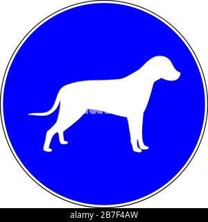 Dogs allowed blue sign on white background Stock Photo