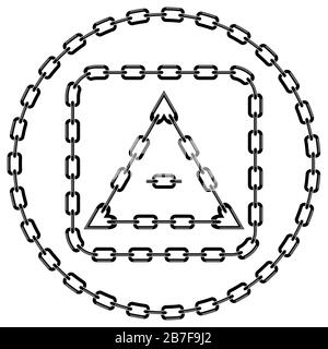 Set of Circle Chain Frames Isolated on White Background Stock Vector