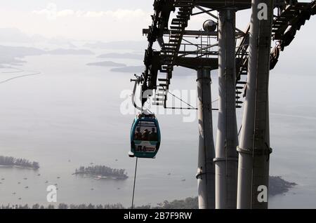 SkyCab cable car ride at Langkawi in Malaysia Stock Photo