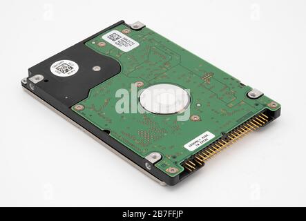 2,5 inch hard drive cut out isolated on white background Stock Photo