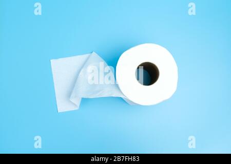 Single toilet paper roll Stock Photo