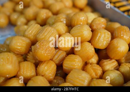 Delicious Turkish Tulumba Dessert stock photo Stock Photo