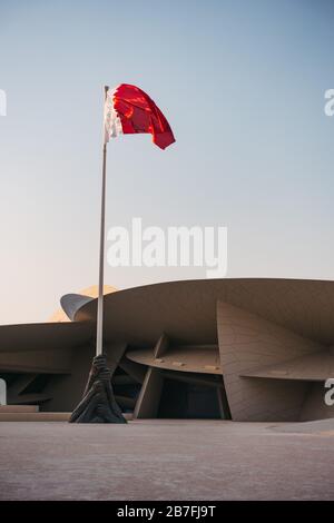The National Museum of Qatar in Doha. An innovative futuristic, disc-based design by architect Jean Nouvel Stock Photo
