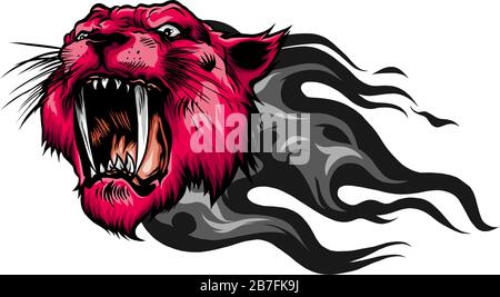 Mascot Vector Image of a Tiger Head with Whiskers Stock Vector