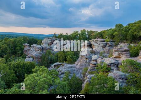 The Garden of Gods in Shawnee National Forest Herod Illinois USA Stock Photo