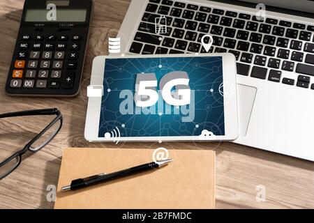 5G high internet internet of things speed 5G network Stock Photo
