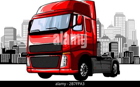Cartoon Garbage Truck isolated on white background. vector Stock Vector