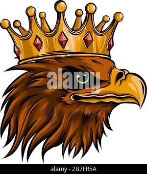 Mascot with crowned American eagle. illustration vector Stock Vector