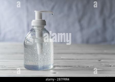 Hand sanitizer gel withalcohol disinfectant for prevention of coronavirus. Stock Photo