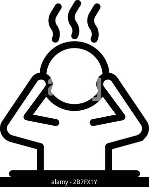 Fail stress icon, outline style Stock Vector