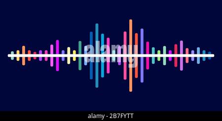 Colorful sound wave vector background Stock Vector