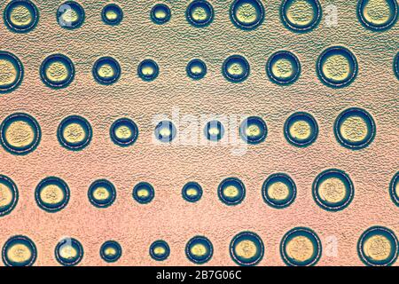 Circular abstract holographic patterns background of pink neon Stock Photo