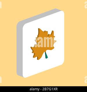 Maple Leaf Simple vector icon. Illustration symbol design template for web mobile UI element. Perfect color isometric pictogram on 3d white square. Ma Stock Vector