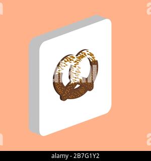 Pretzel Gingerbread Simple vector icon. Illustration symbol design template for web mobile UI element. Perfect color isometric pictogram on 3d white s Stock Vector