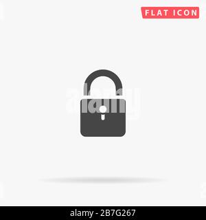 Padlock Close flat vector icon. Glyph style sign. Simple hand drawn illustrations symbol for concept infographics, designs projects, UI and UX, websit Stock Vector