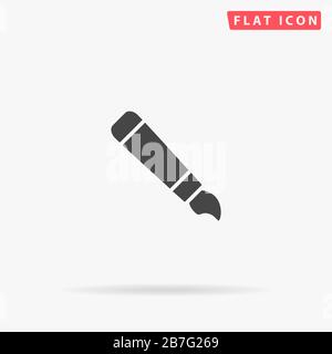 Brush flat vector icon. Glyph style sign. Simple hand drawn illustrations symbol for concept infographics, designs projects, UI and UX, website or mob Stock Vector