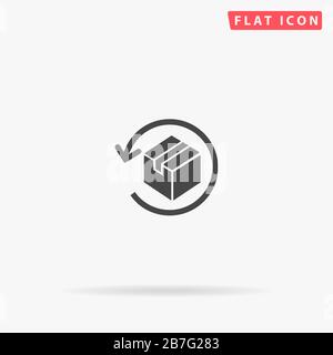 Return Parcel flat vector icon. Glyph style sign. Simple hand drawn illustrations symbol for concept infographics, designs projects, UI and UX, websit Stock Vector