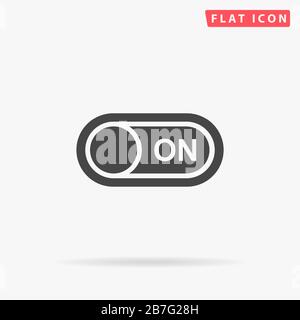 Light Switch On flat vector icon. Glyph style sign. Simple hand drawn illustrations symbol for concept infographics, designs projects, UI and UX, webs Stock Vector