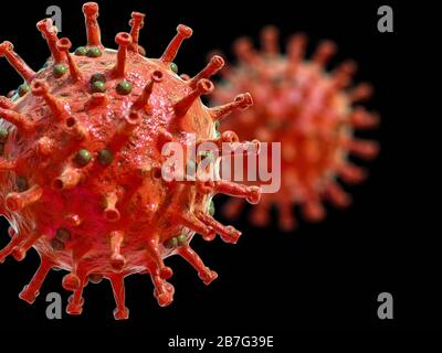 Conceptual illustration of RNA virus Stock Photo