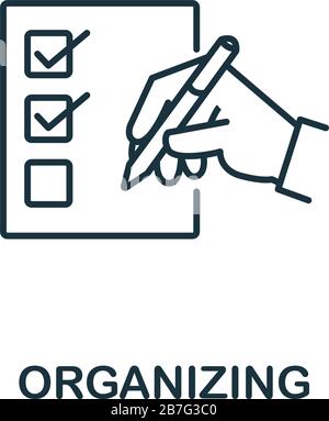 Organizining icon from life skills collection. Simple line Organizining icon for templates, web design and infographics Stock Vector