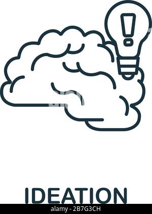 Ideation icon from life skills collection. Simple line Ideation icon for templates, web design and infographics Stock Vector