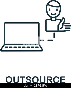 Outsource icon from teamwork collection. Simple line element Outsource symbol for templates, web design and infographics Stock Vector