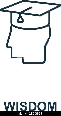 Wisdom icon from teamwork collection. Simple line element Wisdom symbol for templates, web design and infographics Stock Vector