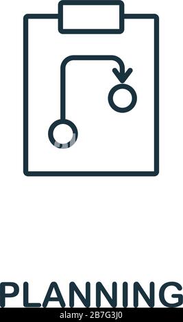 Planning icon. Simple line element project planning symbol for ...