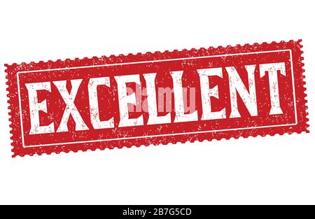 Excellent sign or stamp on white background, vector illustration Stock Vector