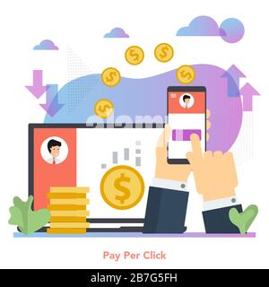 Vector finance pay per click business concept Stock Vector