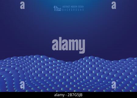 Abstract blue hexagonal pattern mesh design on technology template background. Decorate for ad, poster, artwork, template design, print. illustration Stock Vector