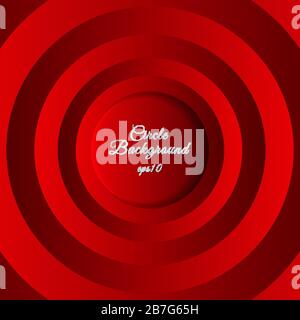 Abstract 3D red circles layer space shadow overlap and dimension background. Vector illustration Stock Vector