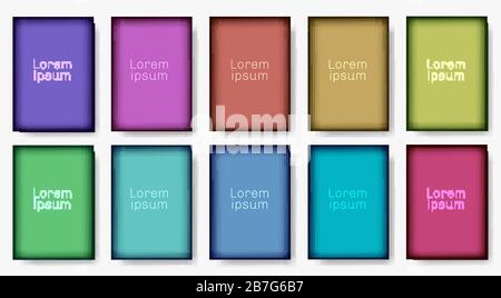 Set of template cover brochure gradient color background minimal style. Vector illustration Stock Vector