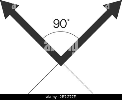 90 Degrees Angle Outline Icon Linear Stock Vector (Royalty Free) 1215032242