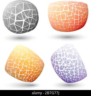 Exploded colorful geometric shape collection Stock Vector