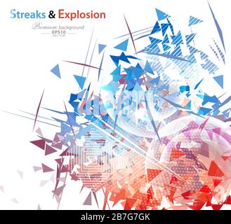 Streaks and explosion creative pattern background Stock Vector