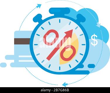 Invoice payment term flat vector illustration Stock Vector
