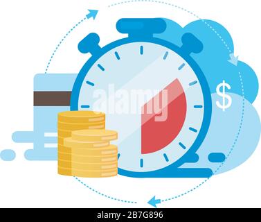 Instant payment flat vector illustration Stock Vector