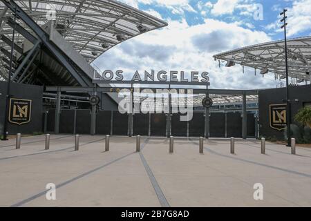 Detailed view of Banc of California Stadium located at 3939 S Figueroa St, Los Angeles, CA 90037 on Sunday, Mar. 15, 2020. (Jevone Moore/Image of Sport) (Photo by IOS/Espa-Images) Stock Photo