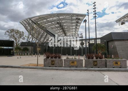 Detailed view of Banc of California Stadium located at 3939 S Figueroa St, Los Angeles, CA 90037 on Sunday, Mar. 15, 2020. (Jevone Moore/Image of Sport) (Photo by IOS/Espa-Images) Stock Photo