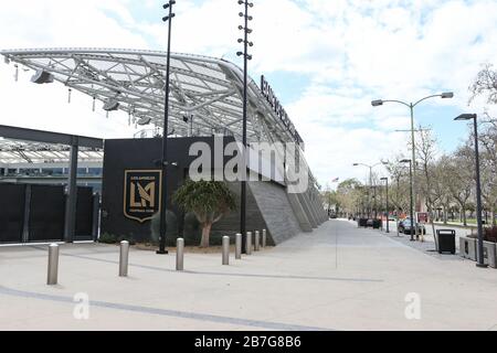 Detailed view of Banc of California Stadium located at 3939 S Figueroa St, Los Angeles, CA 90037 on Sunday, Mar. 15, 2020. (Jevone Moore/Image of Sport) (Photo by IOS/Espa-Images) Stock Photo