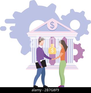 Reliable banking service flat vector illustration Stock Vector