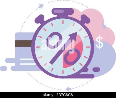 Time is money flat vector illustration Stock Vector