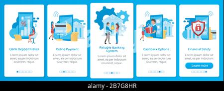 Banking onboarding mobile app screen vector template Stock Vector