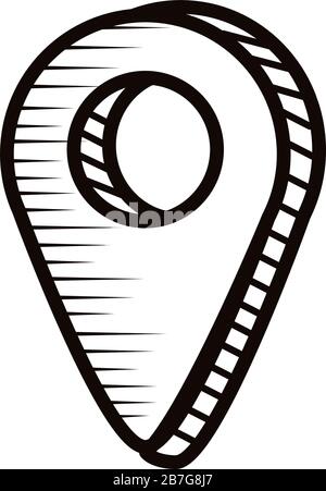 pin location doodle line style icon Stock Vector