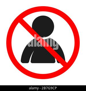 Ban of people. Prohibited to humans. No entry sign. No people - red sign. Vector illustration. Stock Vector
