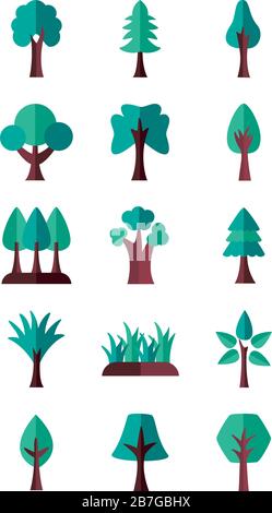 pines trees plants forest flat style icon Stock Vector Image & Art - Alamy